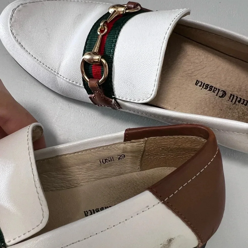 Boutaccelli  white Leather Loafer Size 12.5 (EUR-29)